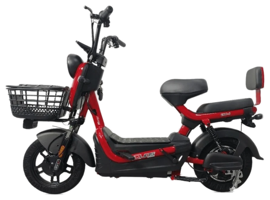 Scooter elétrica Duos Eko 5 vermelha com cestinha