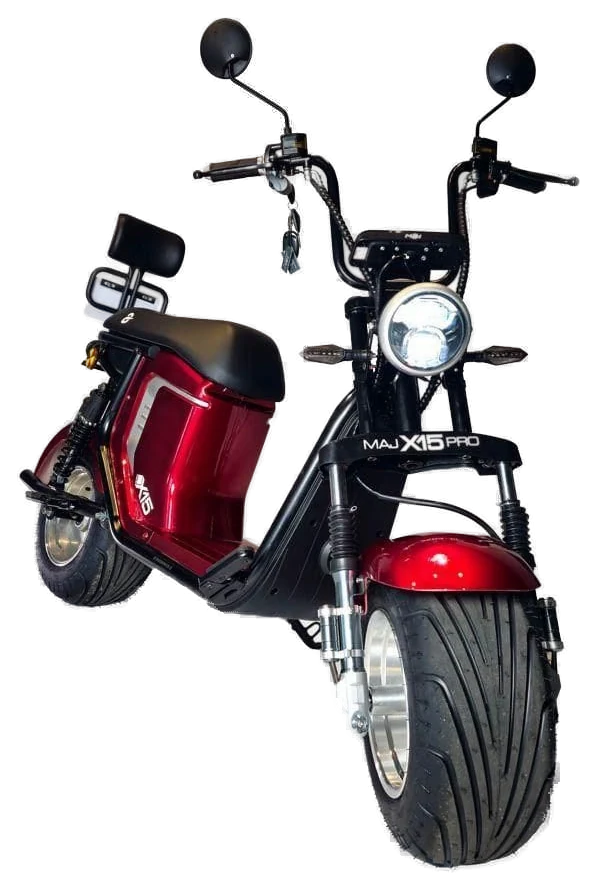 Scooter elétrica MAJ X15 Pro vermelha